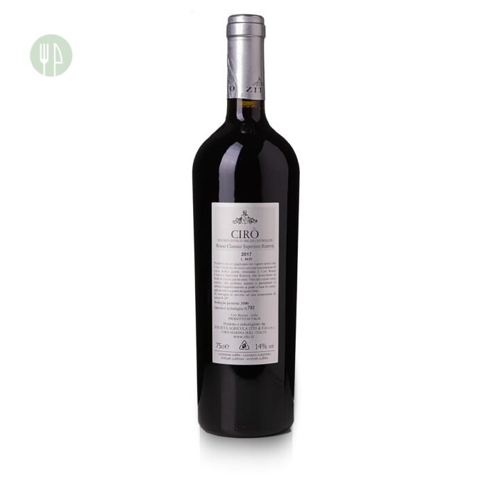 Punta Faro Cirò Rosso: robusto e aromatico, con note di spezie e cioccolato., bottiglia da 75 cl.