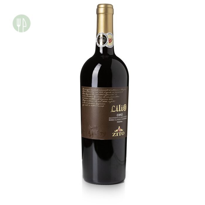 Lilio Cirò Rosso DOC Riserva: un vino dal carattere deciso, intenso e speziato. Perfetto per arrosti e formaggi stagionati. Bottiglia da 75cl.